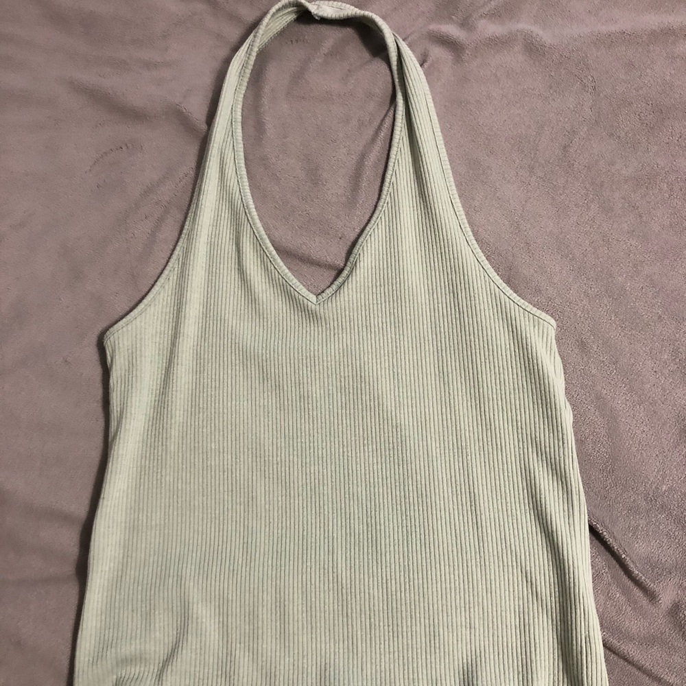 american eagle green halter tank top